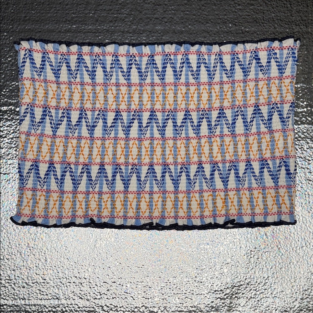 Blue and Orange Patterned Blanket